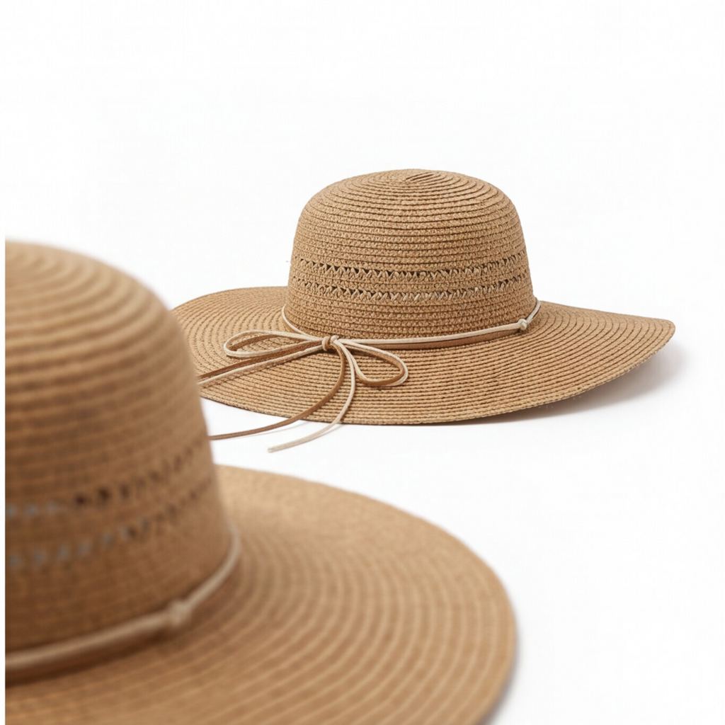 Ribbon Straw Hat - Beige