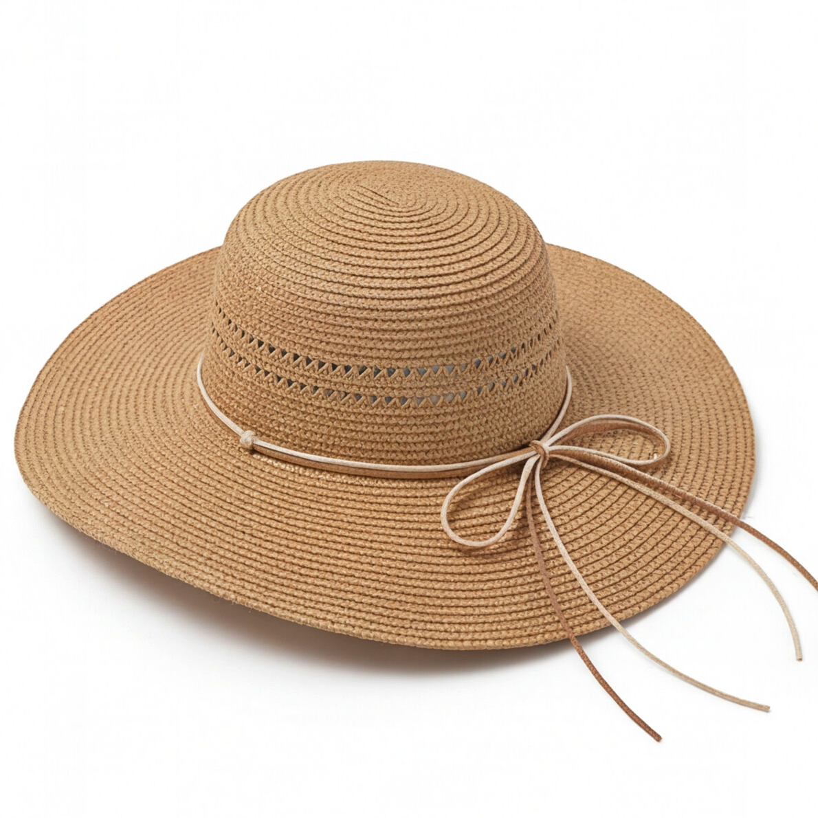 Ribbon Straw Hat - Beige