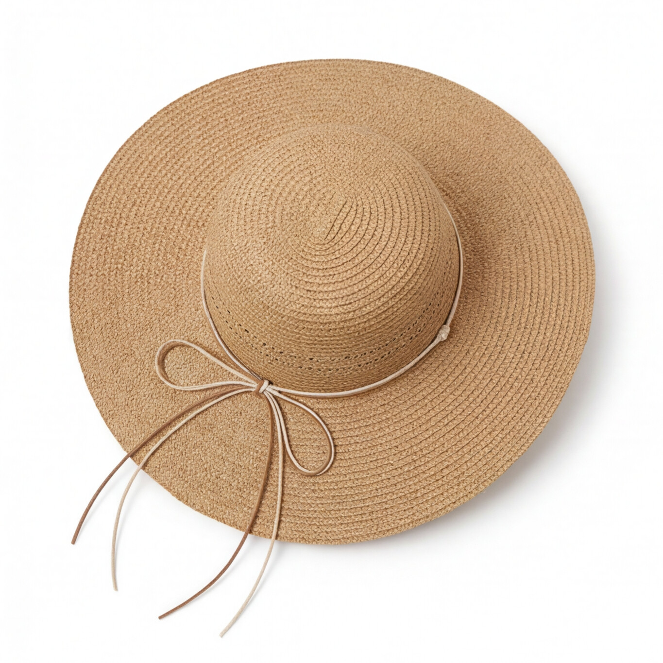 Ribbon Straw Hat - Beige