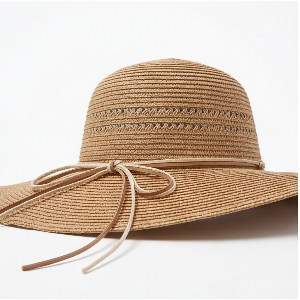 Ribbon Straw Hat - Beige