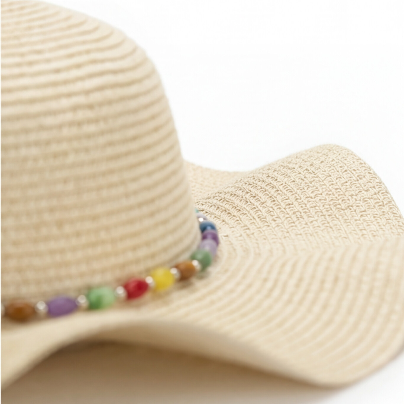Beads Sun Hat - Beige