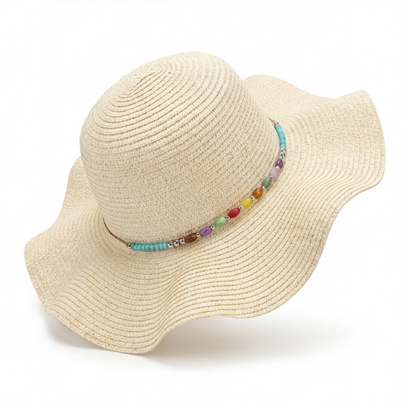 Beads Sun Hat - Beige