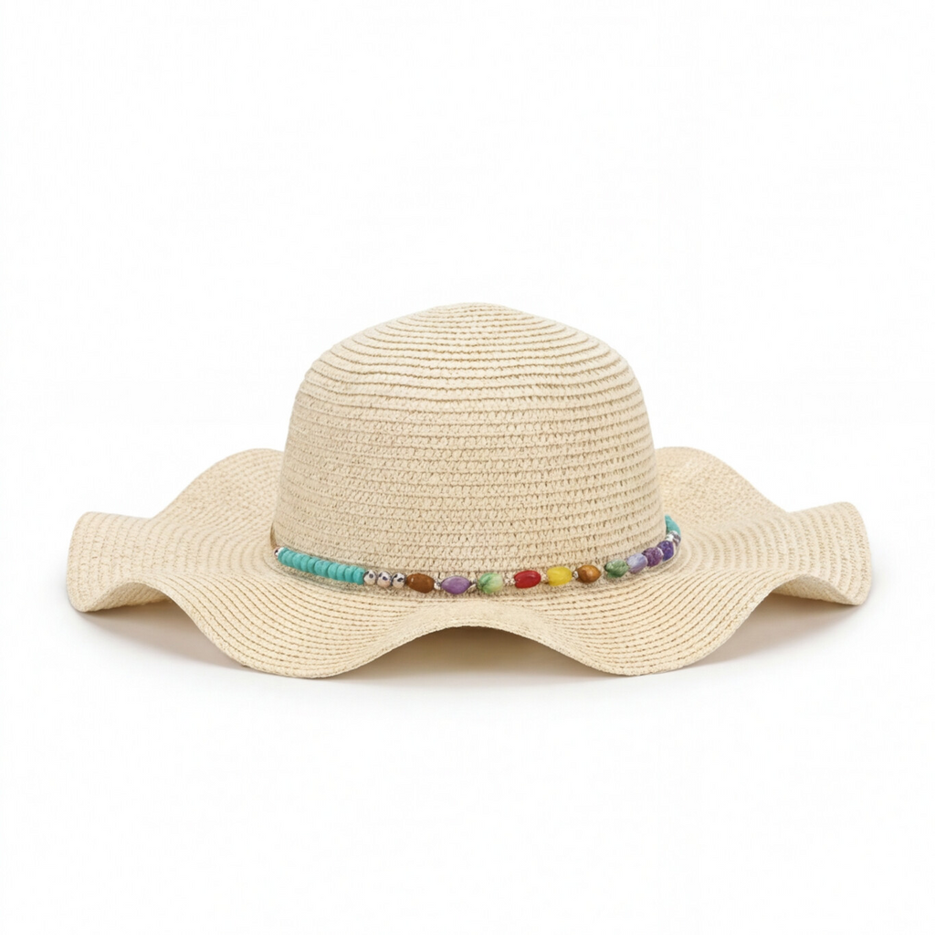 Beads Sun Hat - Beige