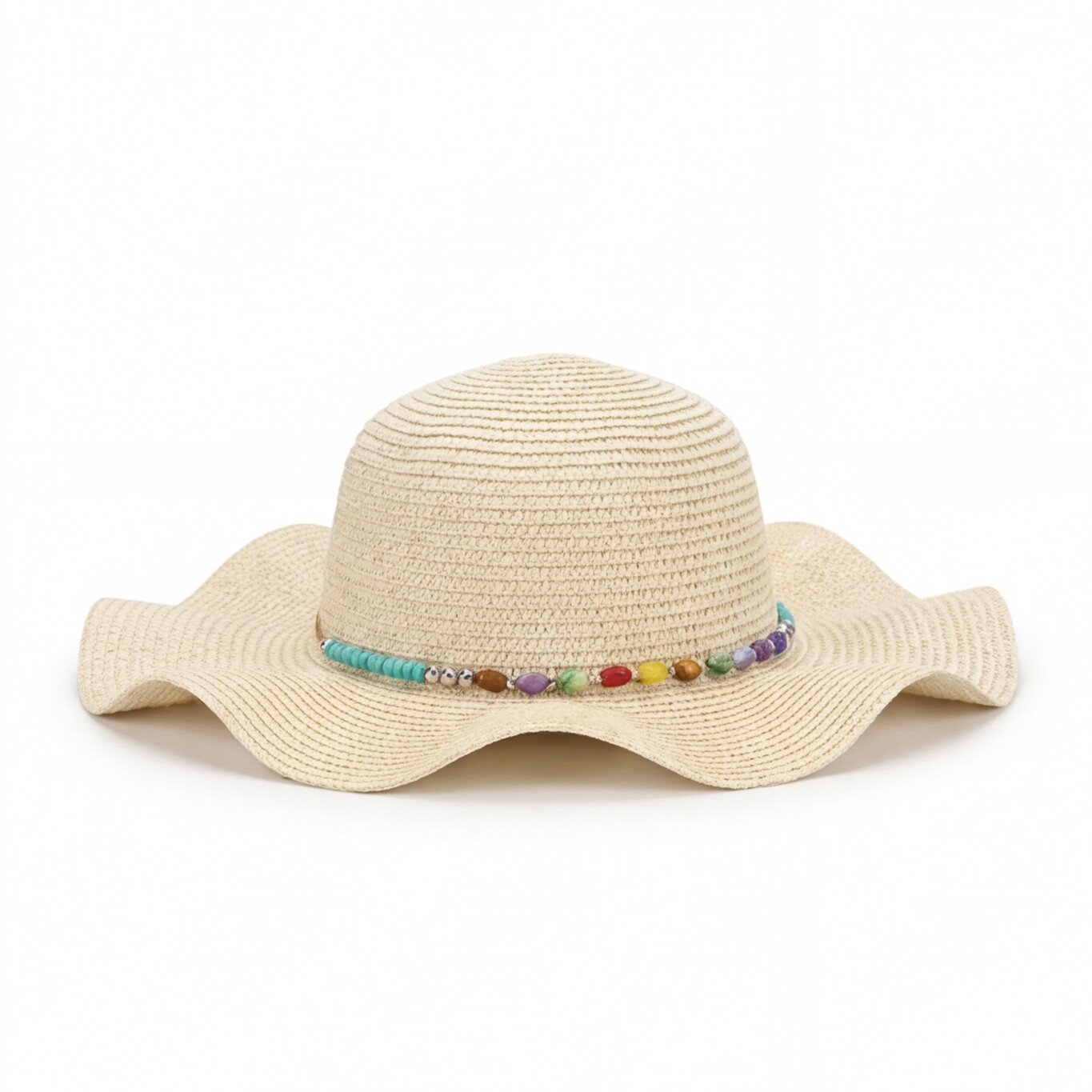 Beads Sun Hat - Beige
