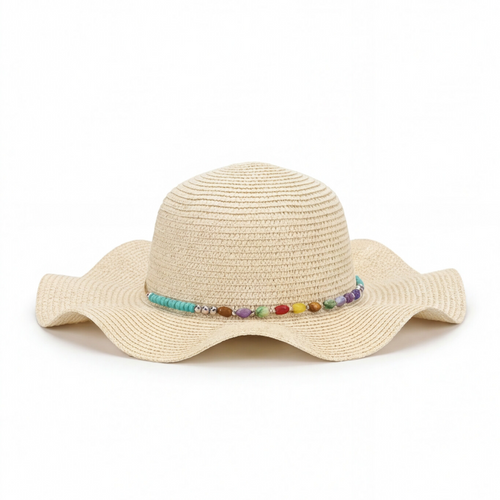Beads Sun Hat - Beige